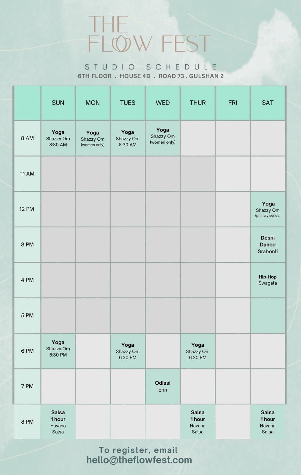The Flow Fest Dhaka Studio Schedule